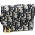 Dior Saddle Lotus Wallet Oblique Jacquard Compact Trifold Wallet