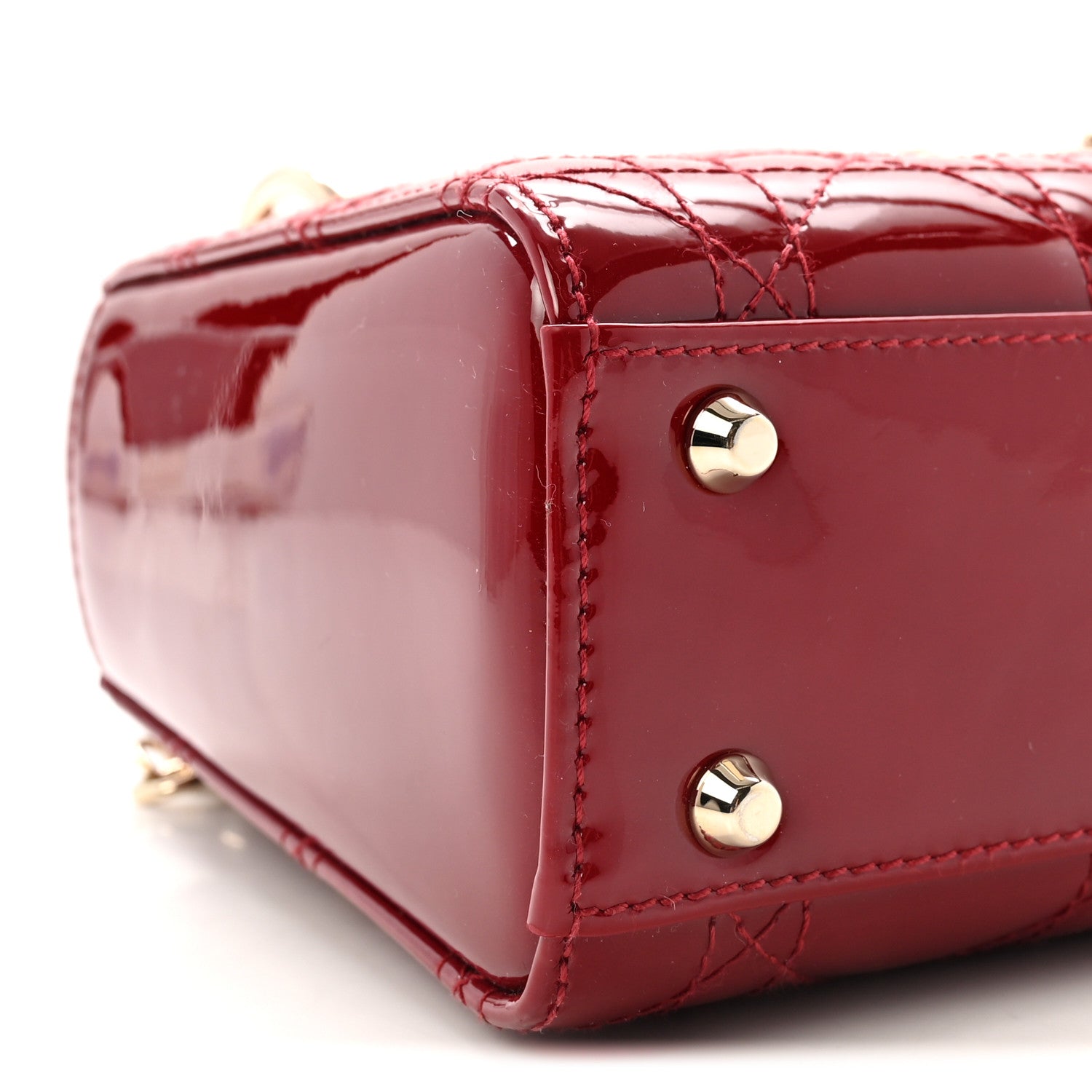 Patent Cannage Mini Lady Dior Red