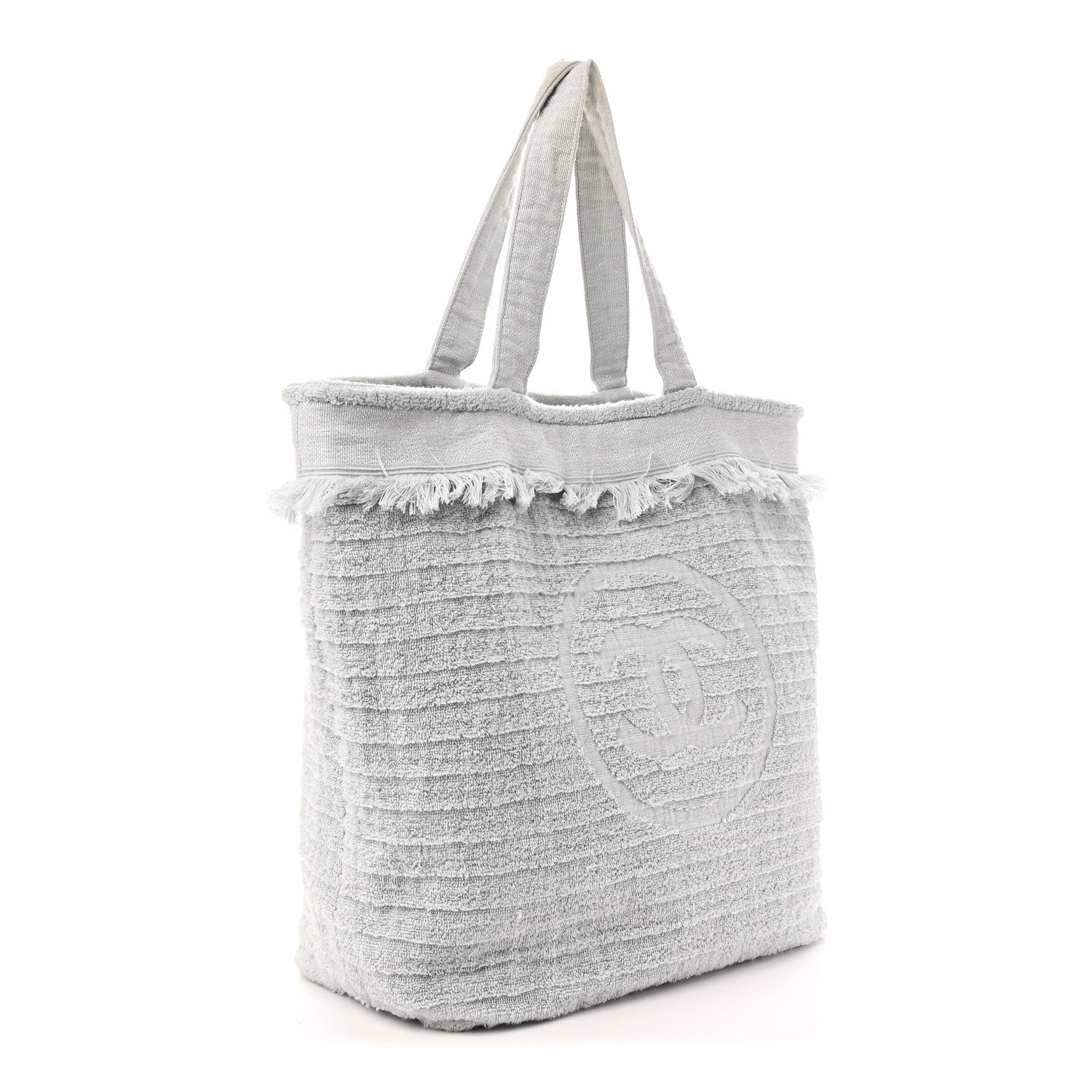 Terry Cotton CC Beach Tote Towel Set Light Grey