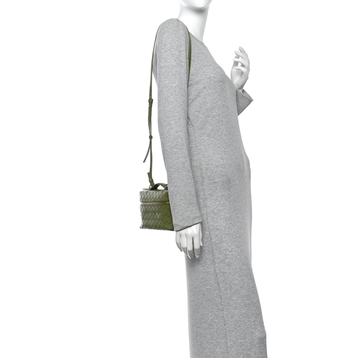 Calfskin Intrecciato Bang Bang Vanity Case Matcha