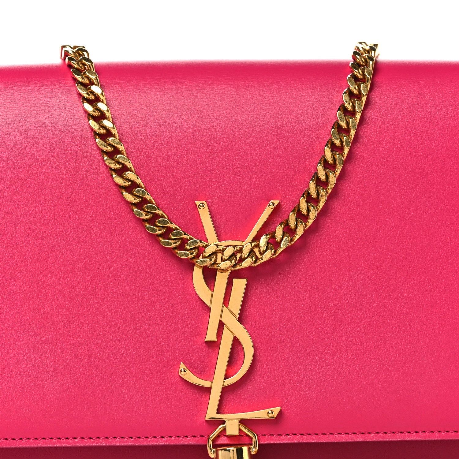 Smooth Calfskin Medium Classic Monogram Kate Tassel Satchel Fuchsia