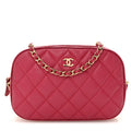 Caviar Quilted Camera Case Dark Pink