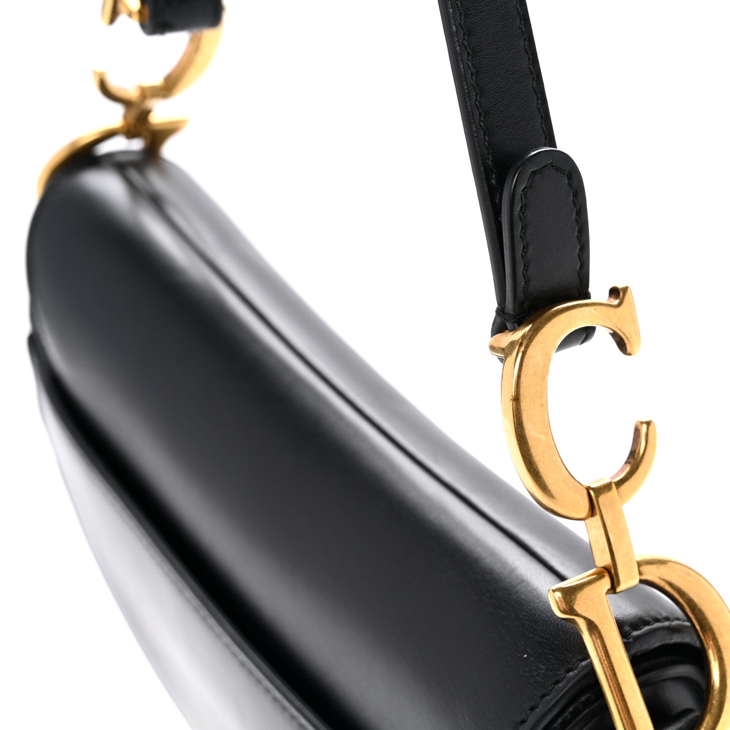 Calfskin Mini Saddle Bag Black