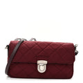 Nylon Tessuto Impunturato Quilted Flap Crossbody Granato