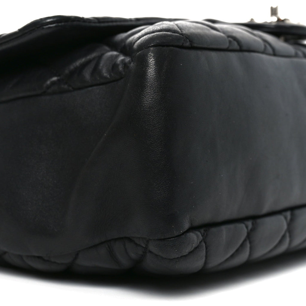 Lambskin Quilted Jumbo Coco Rain Flap Black