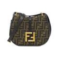 Fendi Ca Mon Small Canvas Leather Shoulder Bag
