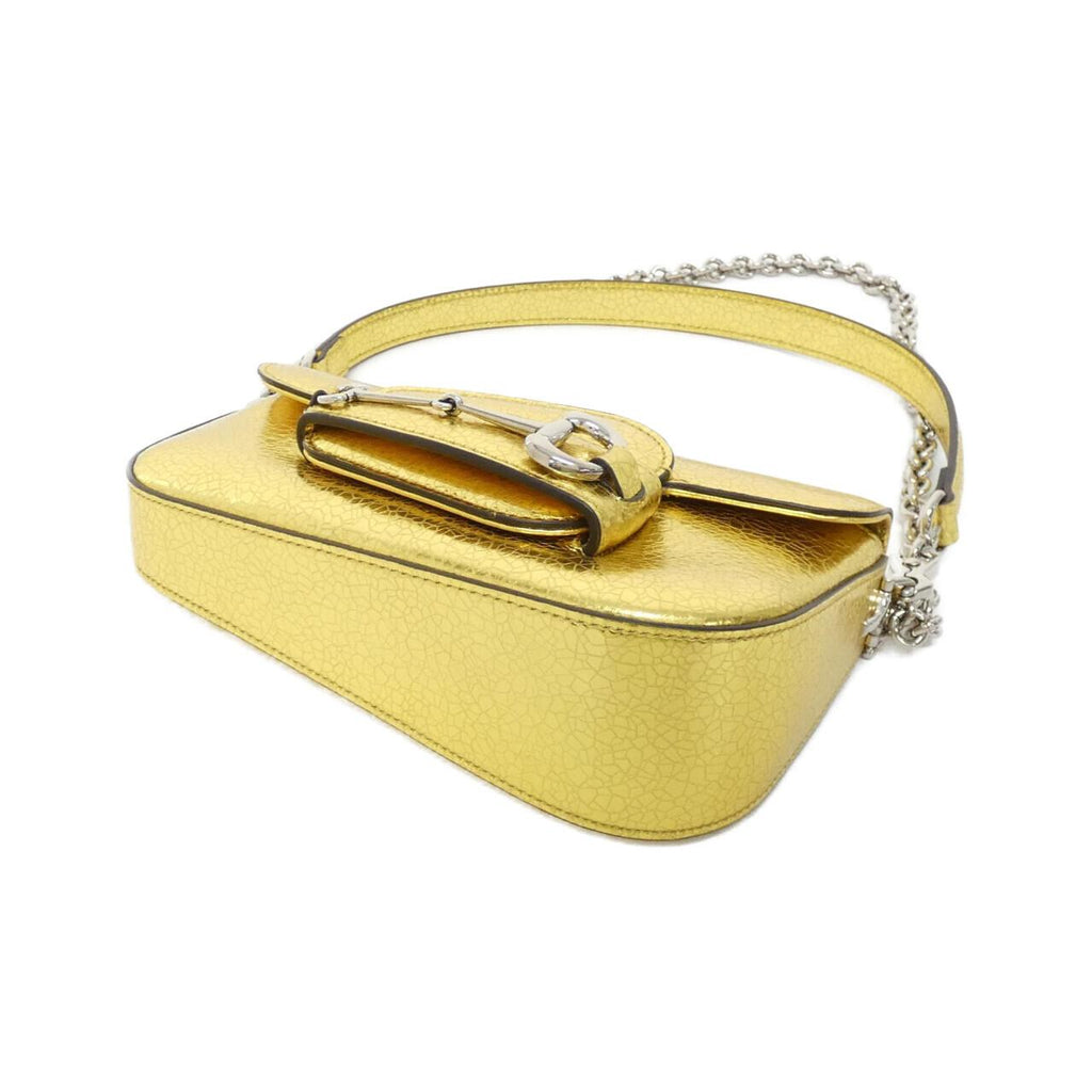 Gucci HORSEBIT 1955 Cracked Leather Shoulder Bag