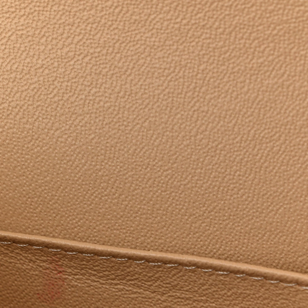 Lambskin Quilted Medium Double Flap Beige