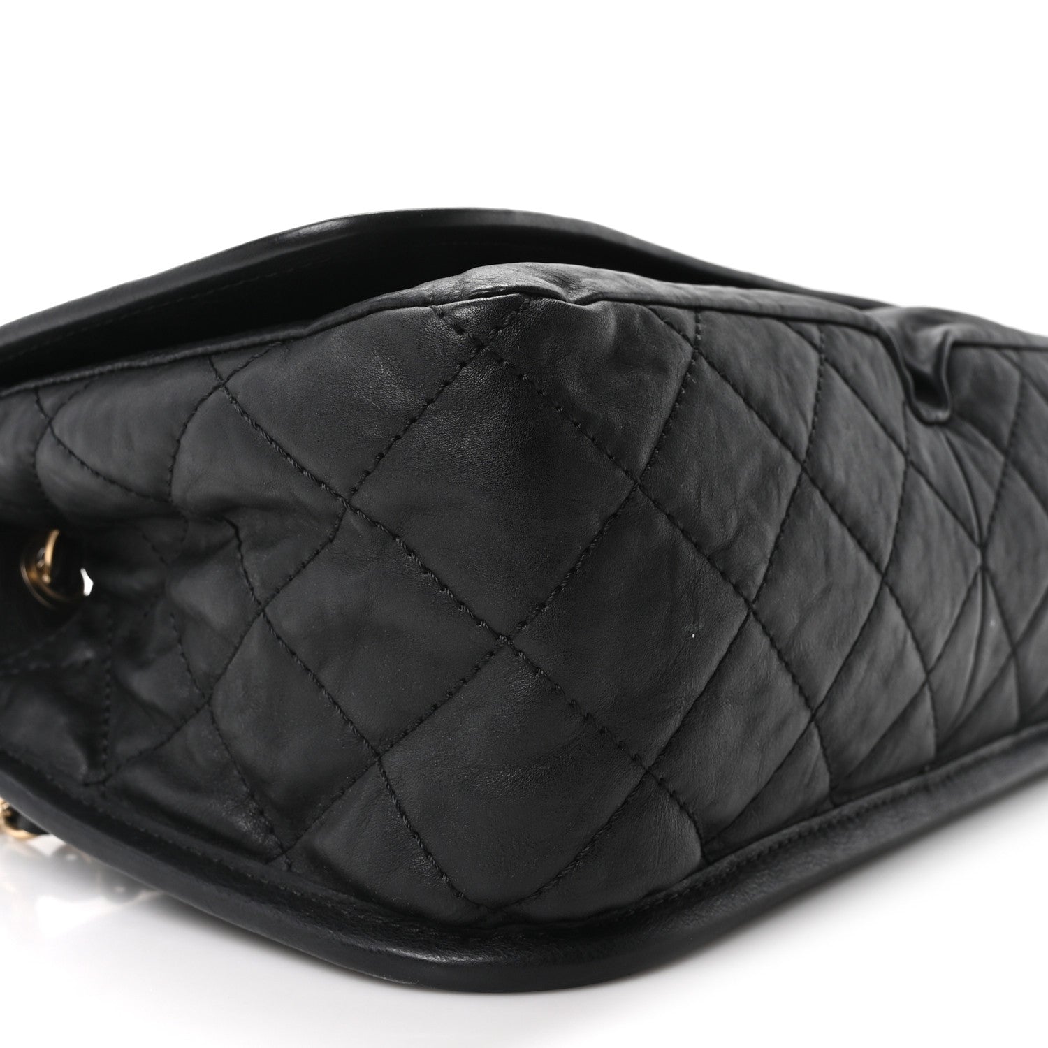 Aged Calfskin Quilted 2.55 Reissue Chain Flap  Black