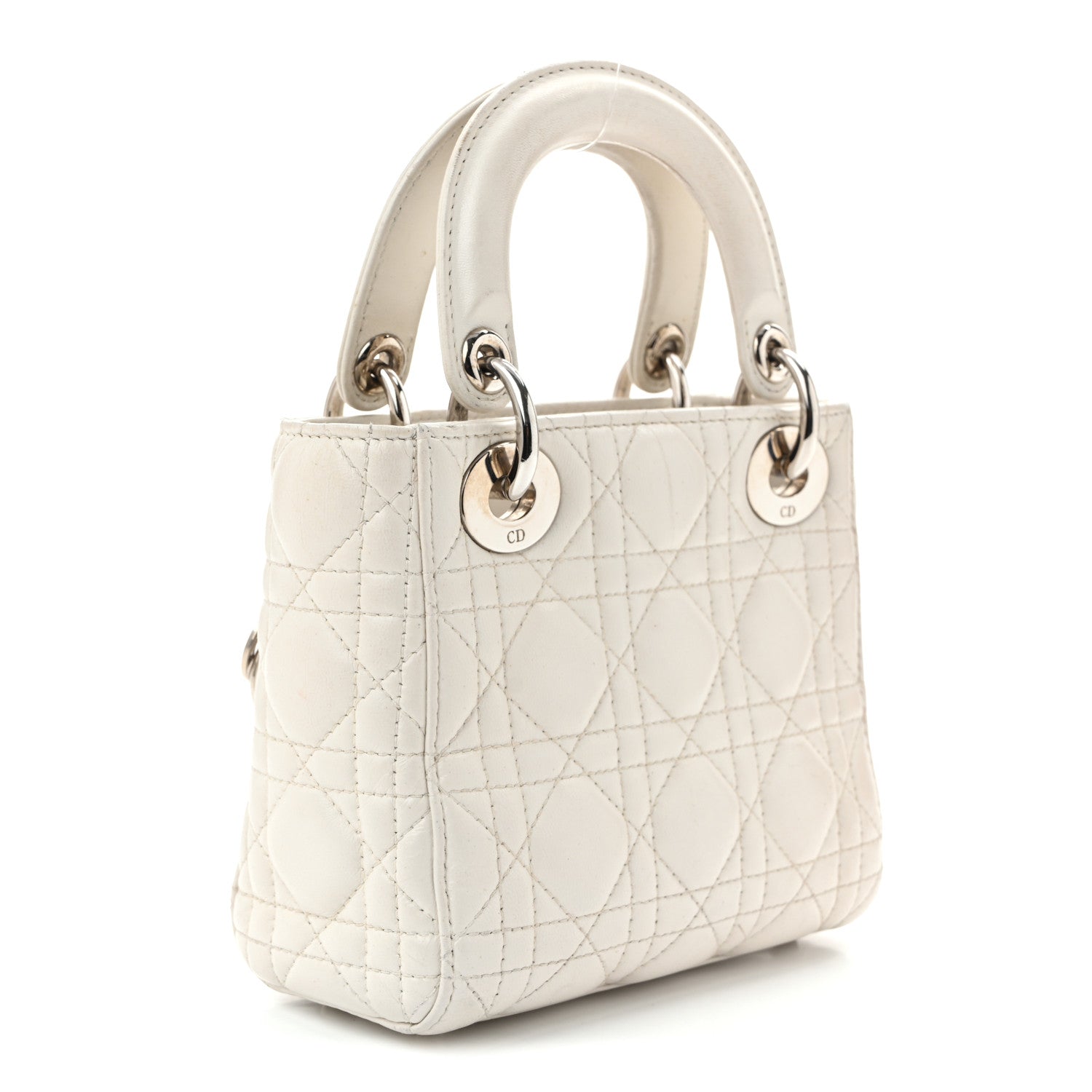 Lambskin Cannage Mini Lady Dior White