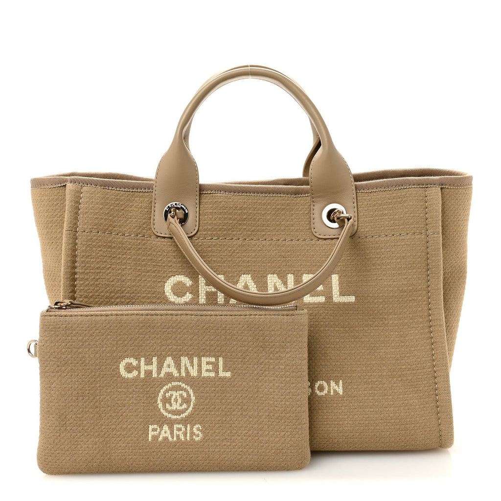 Mixed Fibers Small Deauville Tote Beige