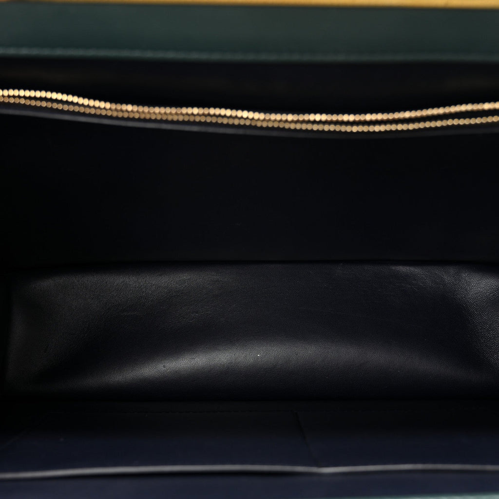Smooth Calfskin Medium Clasp Shoulder Bag Forest