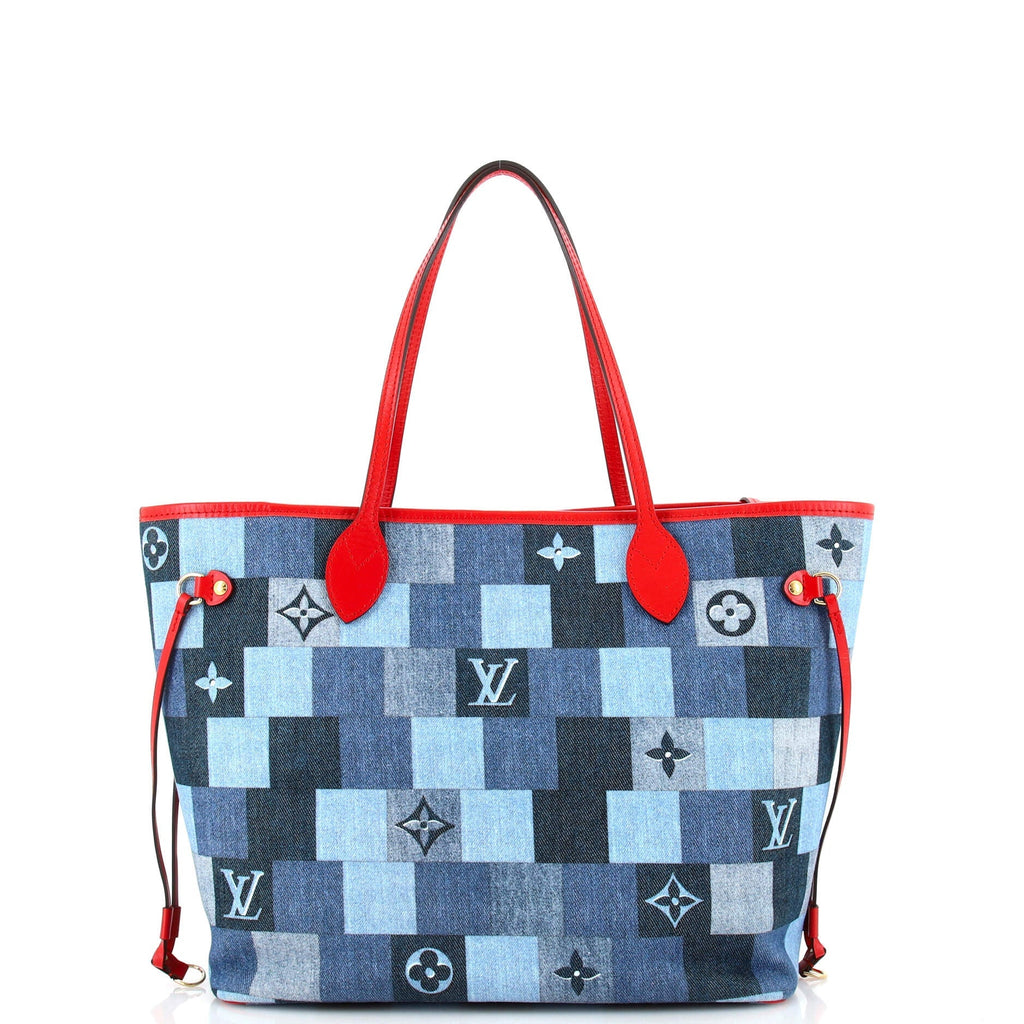 Louis Vuitton Neverfull Tote Damier and Monogram Patchwork Denim MM
