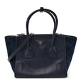 Glace Calf Scamosciato Twin Pocket Tote Baltico