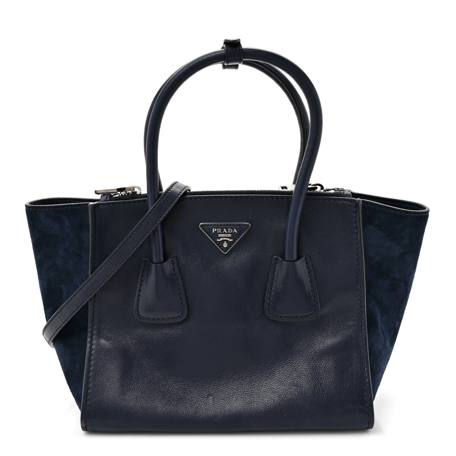 Glace Calf Scamosciato Twin Pocket Tote Baltico