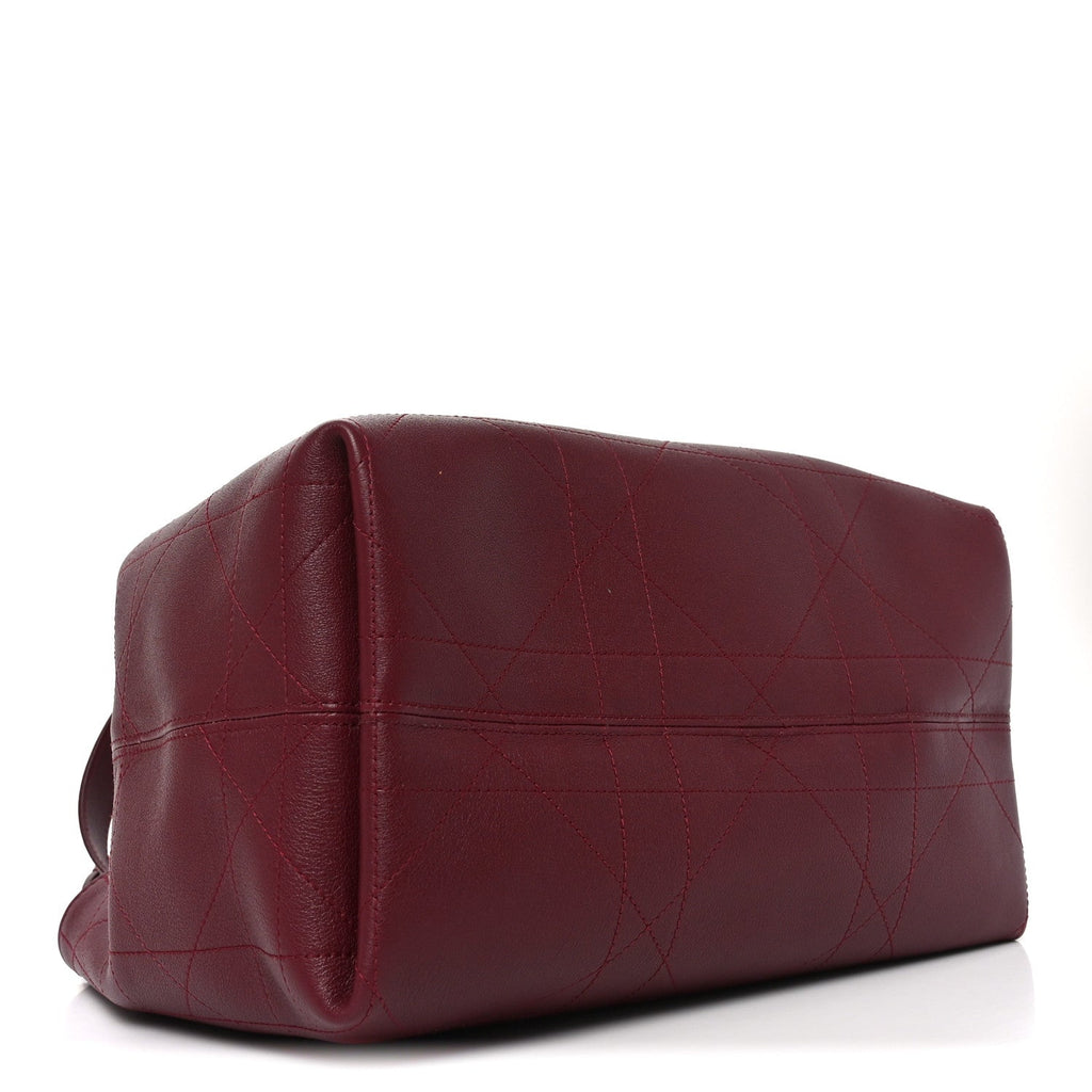 Calfskin Macrocannage Medium Toujours Vertical Tote Burgundy