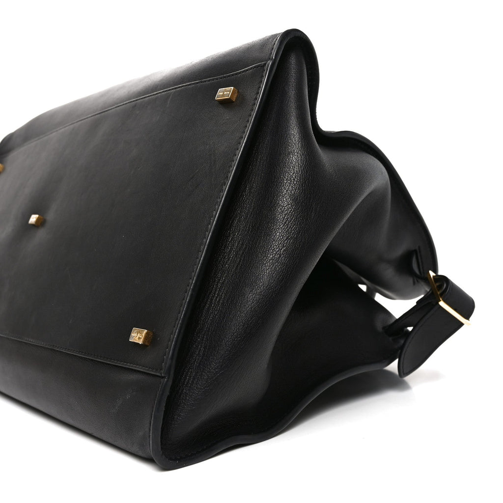 Polished Saddle Calfskin Soft Margaux 17 Black