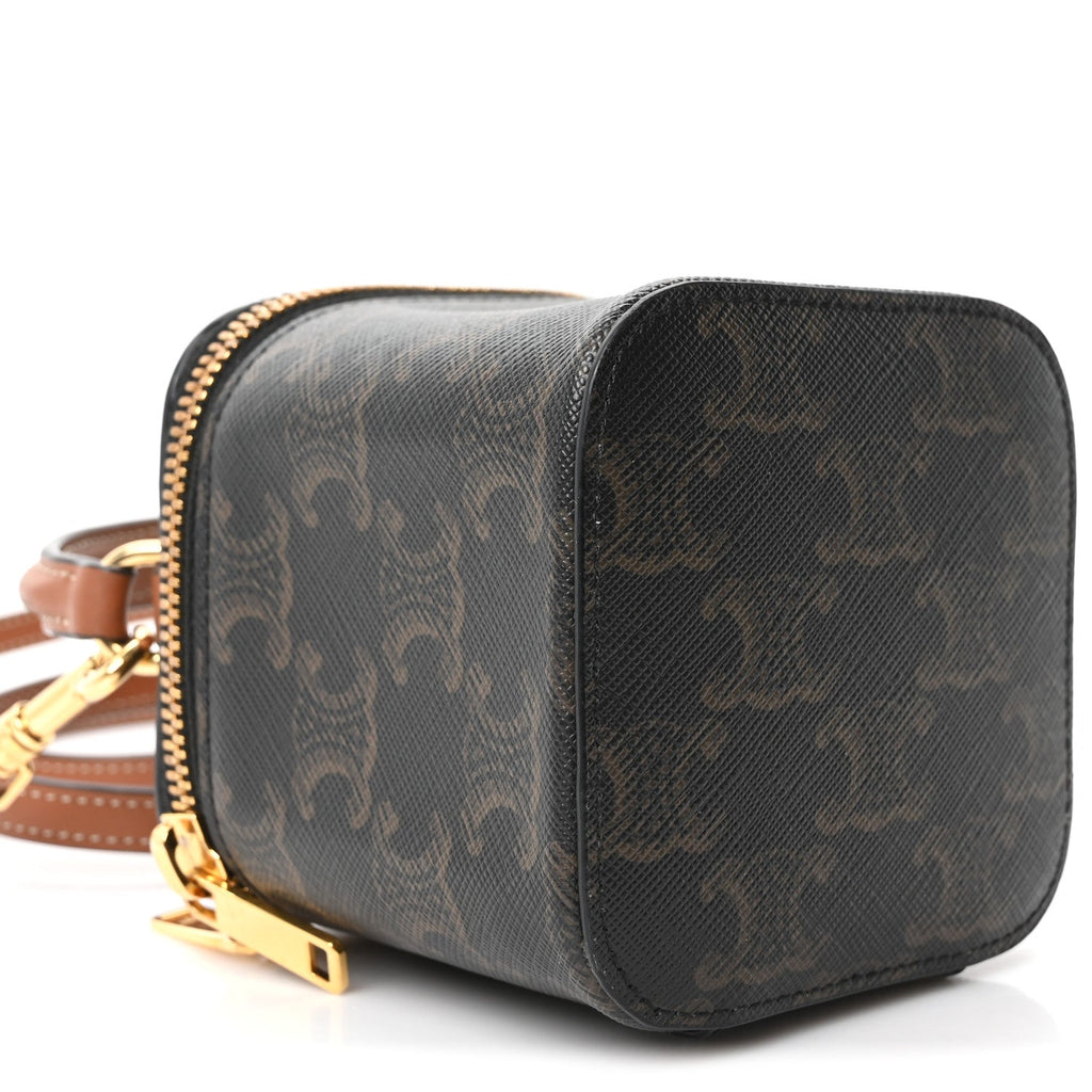 Triomphe Canvas Calfskin Mini Vanity Case Tan