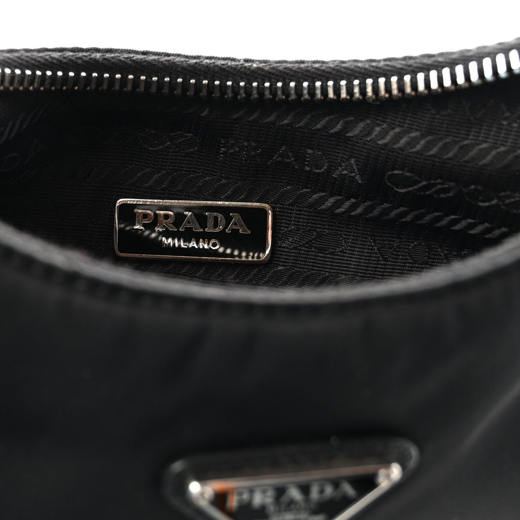 Tessuto Nylon Saffiano Mini Re-Edition 2005 Bag Black