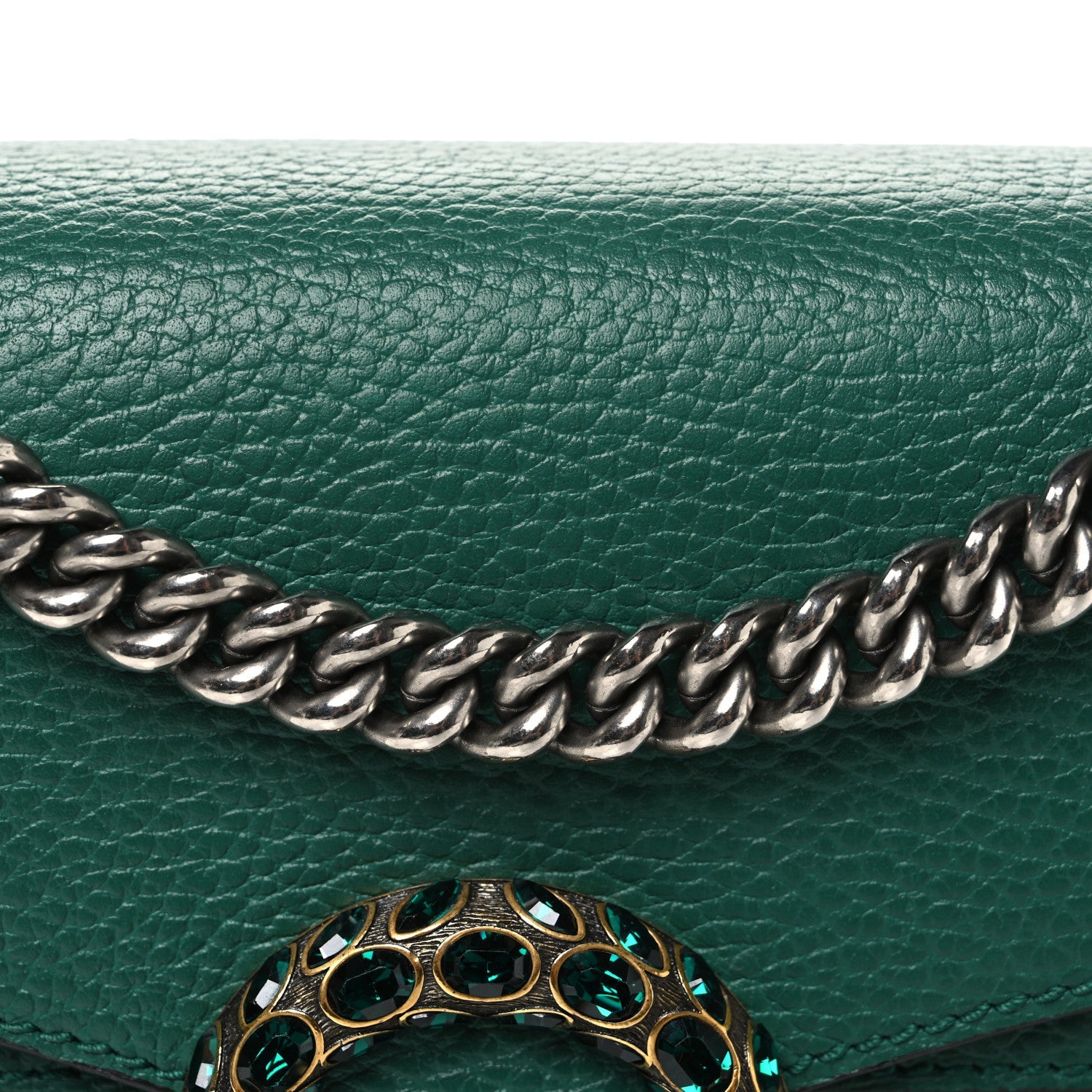 Pebbled Calfskin Small Dionysus Shoulder Bag Emerald