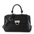 Grained Calfskin Sofia Satchel Black