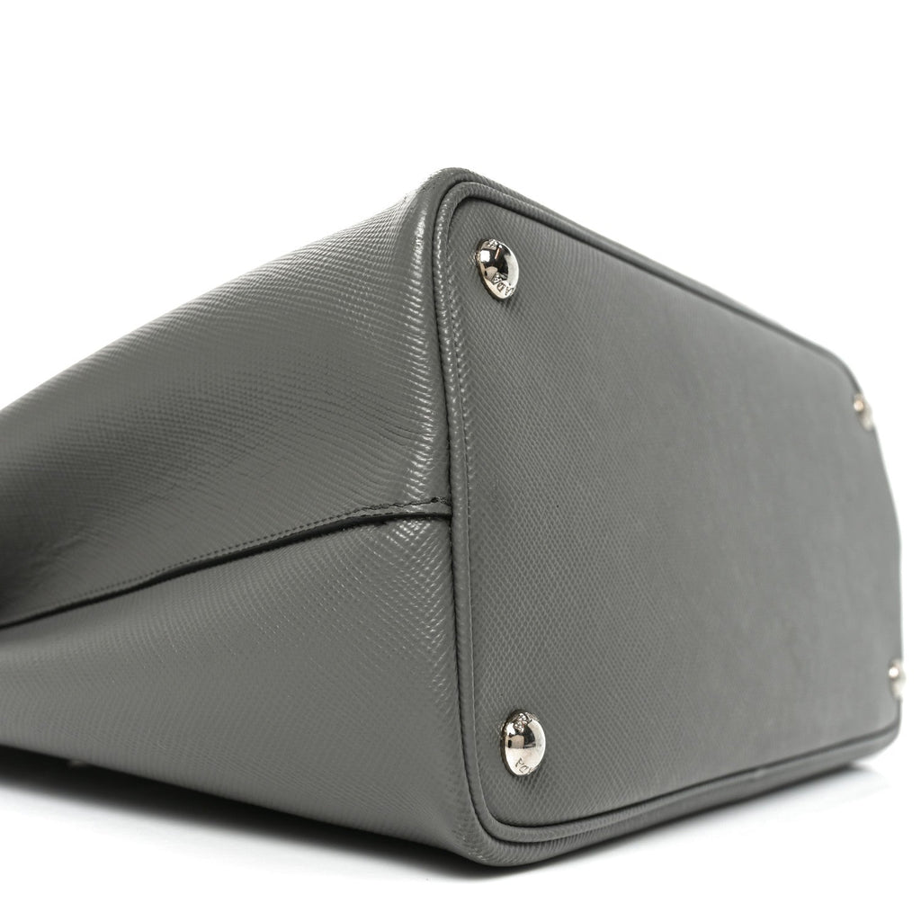 Saffiano Cuir Small Double Bag Marmo