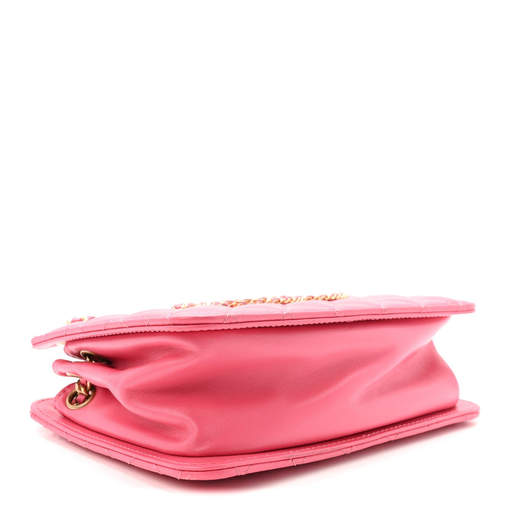 Calfskin Quilted CC Small Once Upon A Time Tote Pink