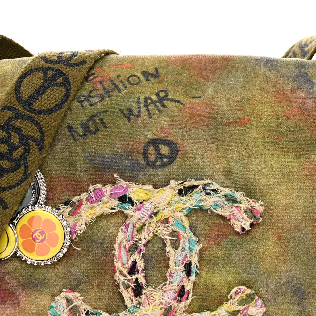 Washed Toile Graffiti On The Pavements Messenger Khaki Multicolor