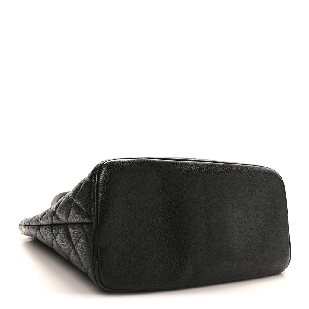Caviar Quilted Medallion Tote Black