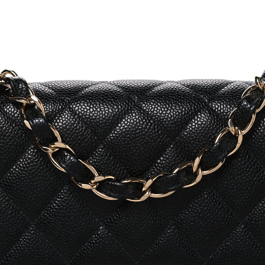 Caviar Jumbo Single Flap Black