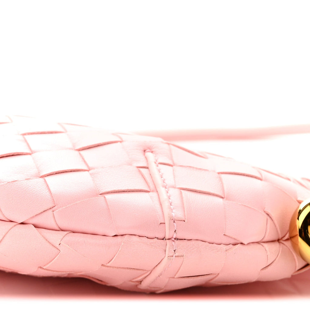 Nappa Intrecciato Baby Solstice Shoulder Bag Rose Powder