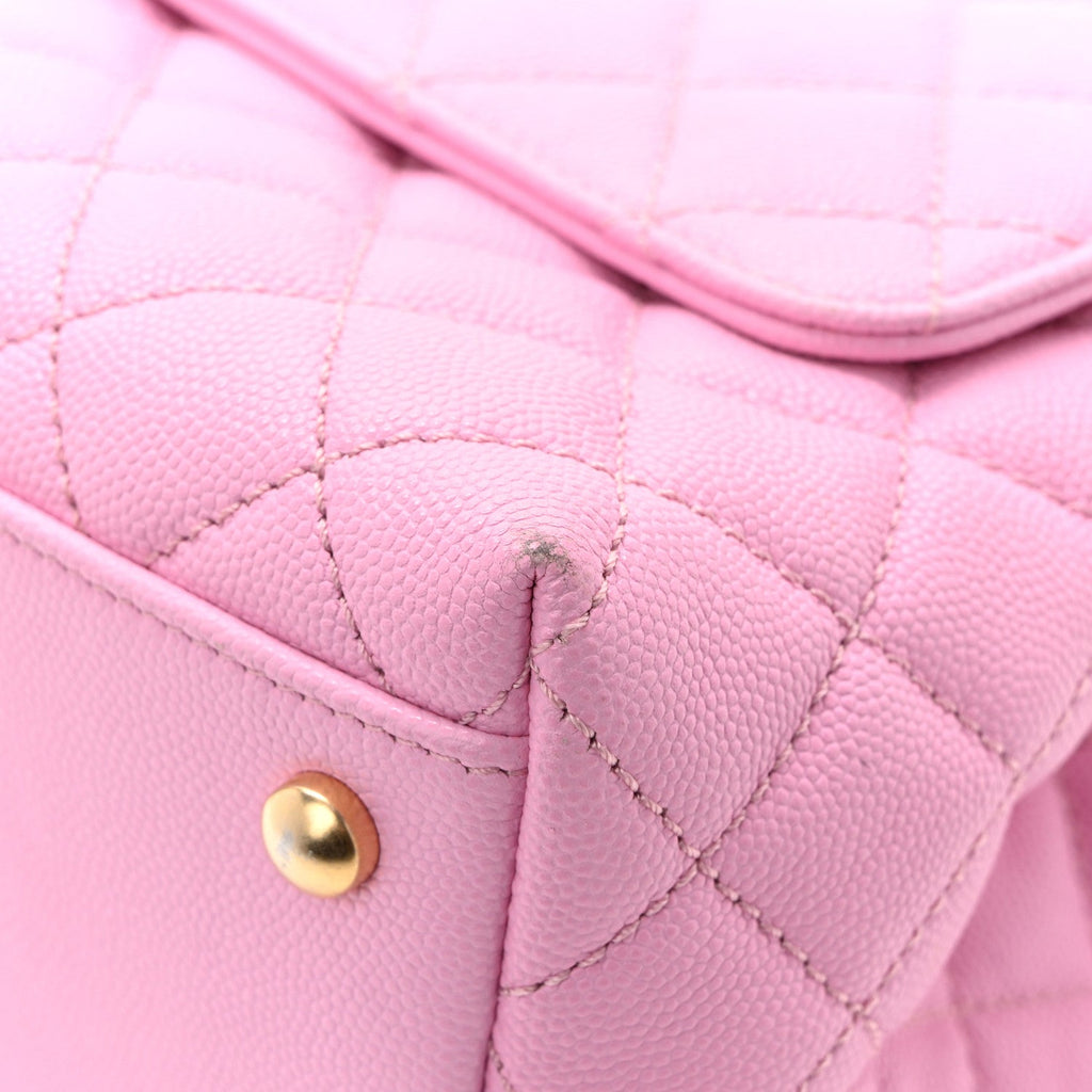 Caviar Quilted Small Coco Chain Handle Flap Lilac