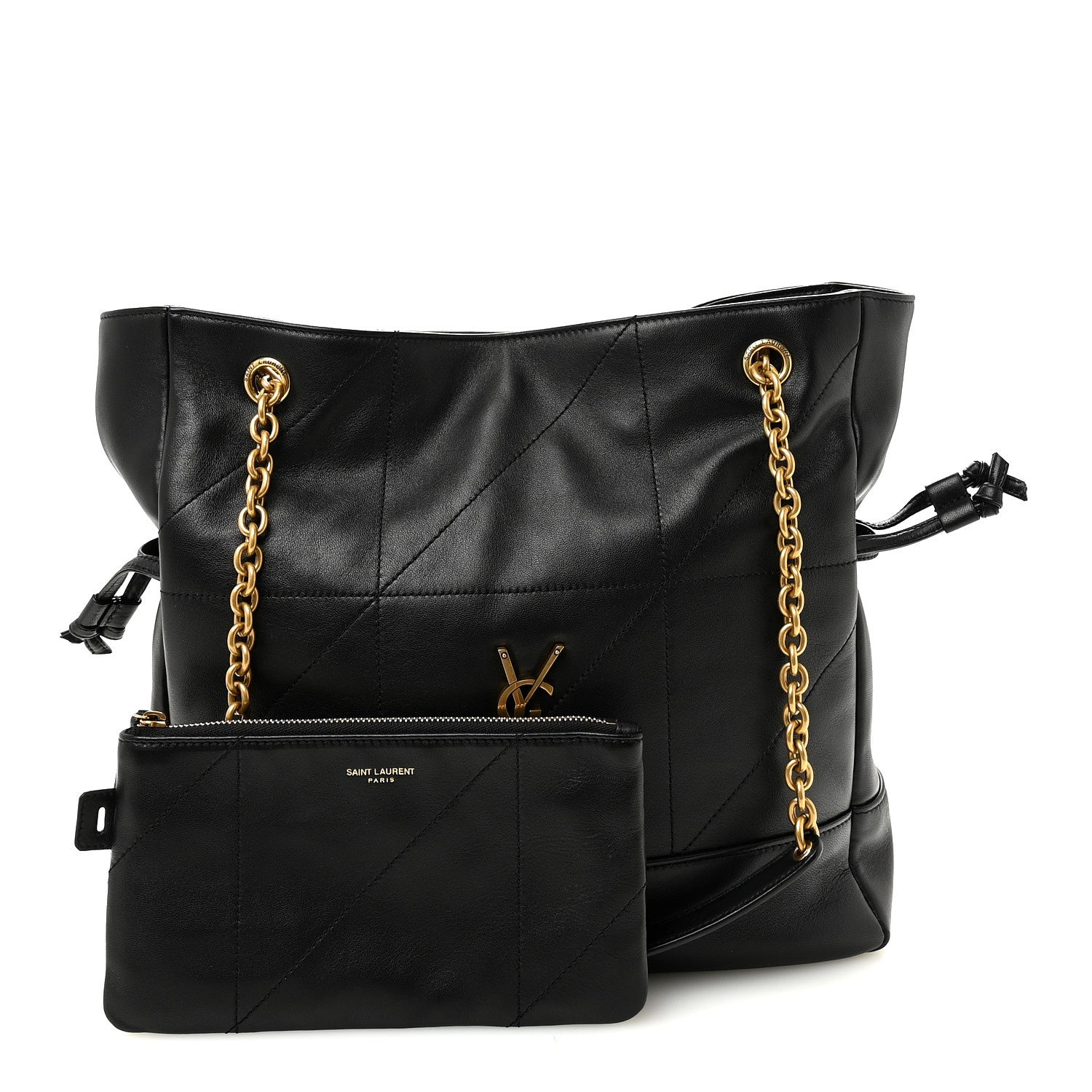Lambskin Small Jamie Shopping Tote Black