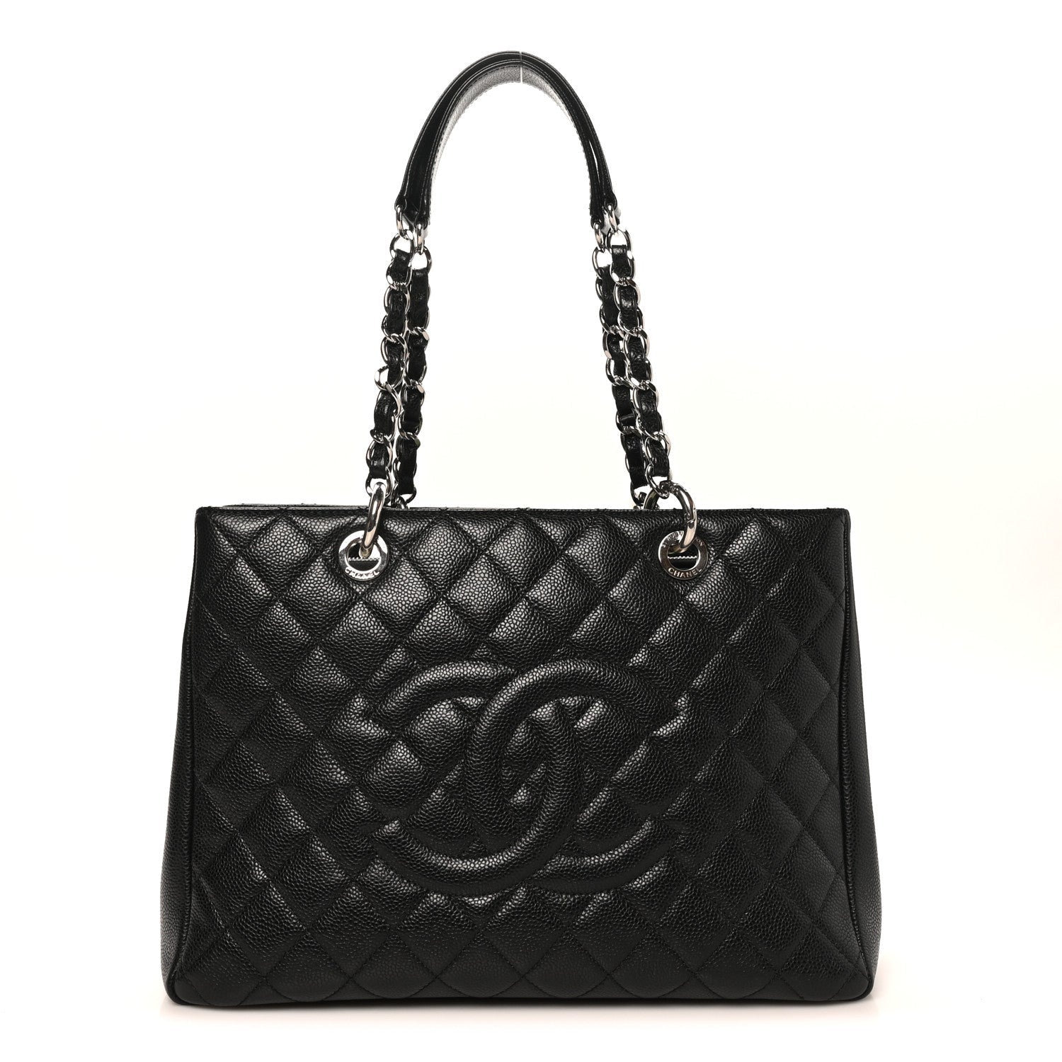 Caviar Quilted Grand Shopping Tote GST Black