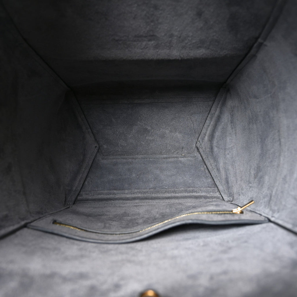 Soft Grained Calfskin Sangle Bucket Bag Grey