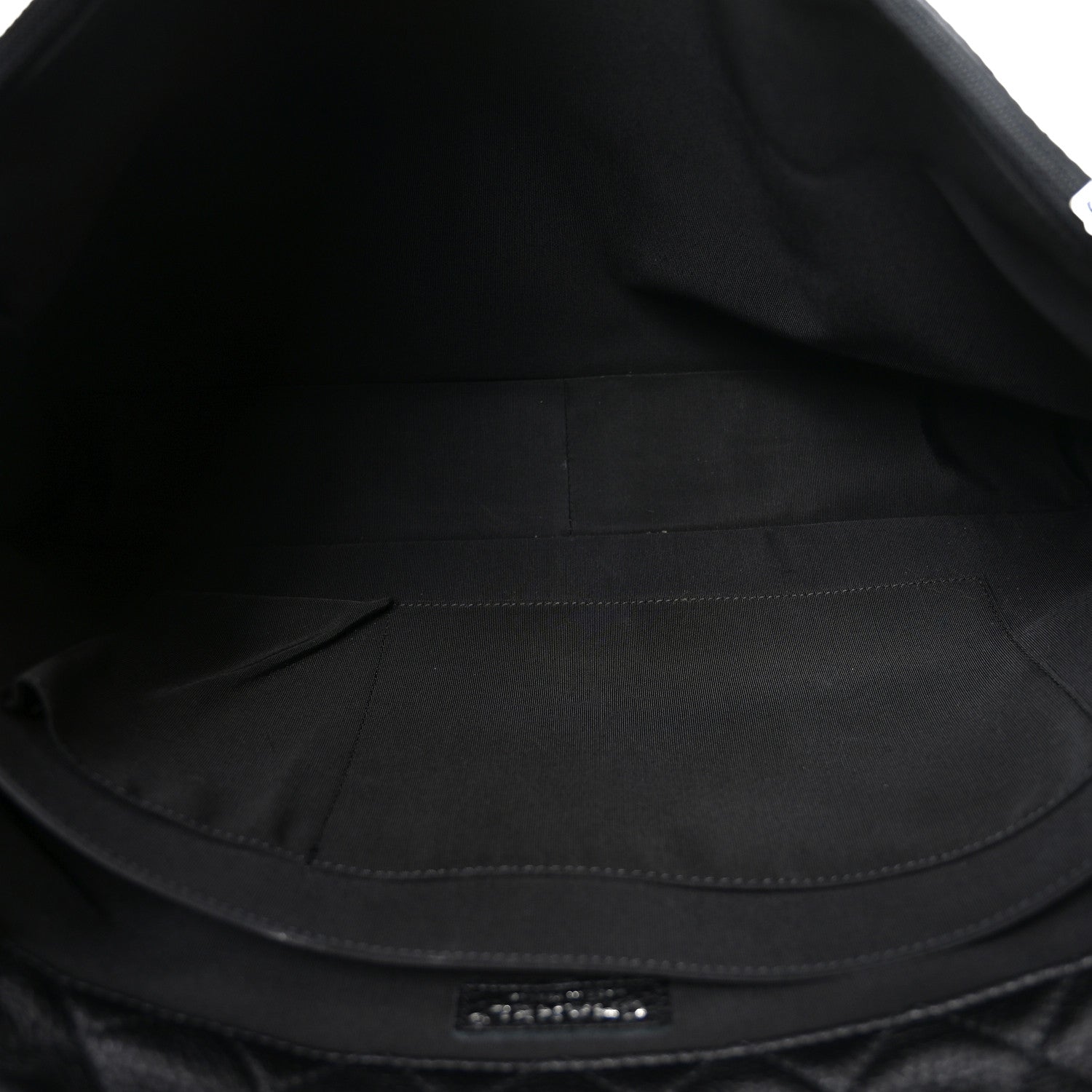 Grained Calfskin Quilted XXL Travel Flap Bag Black