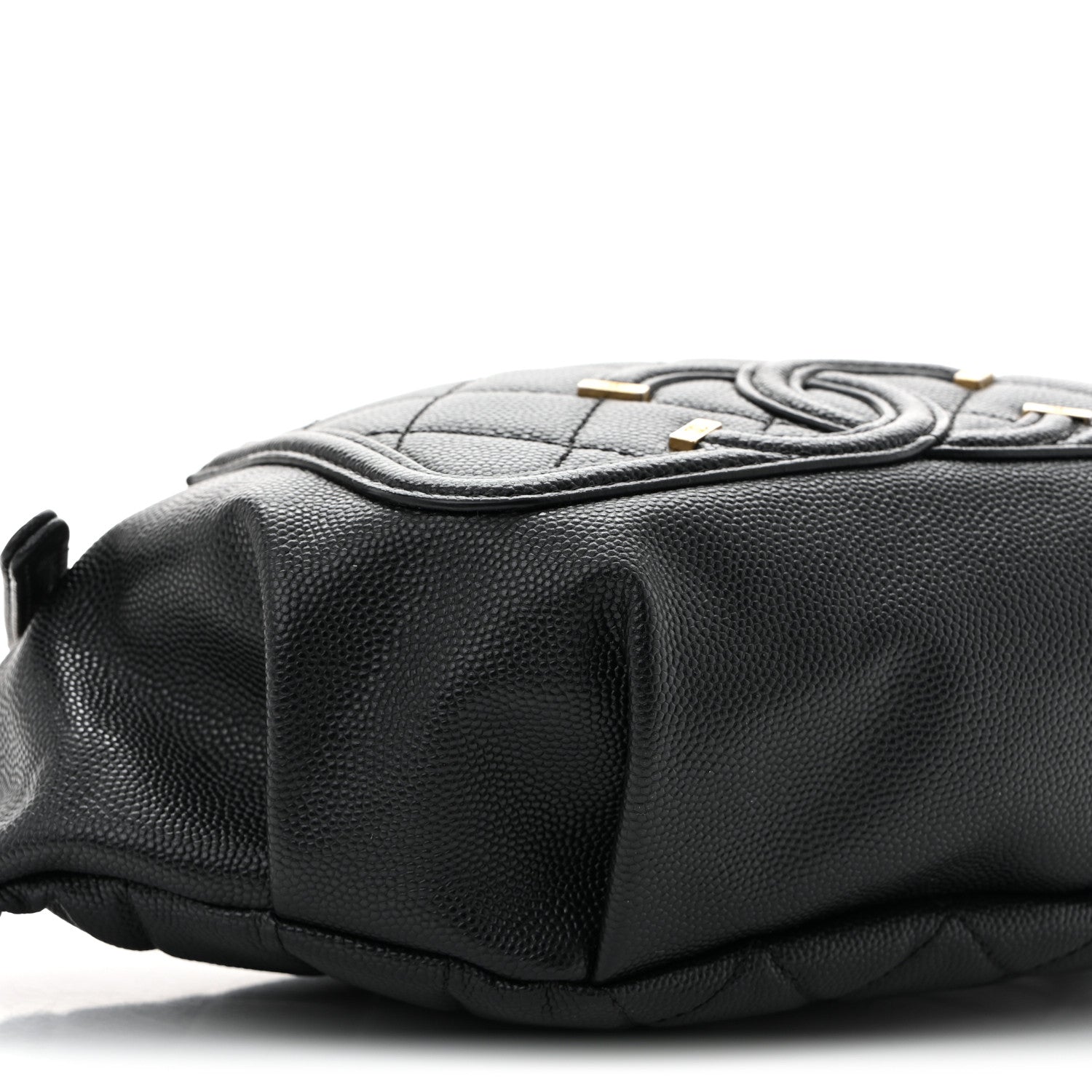 Caviar Quilted Filigree Waist Bag Black