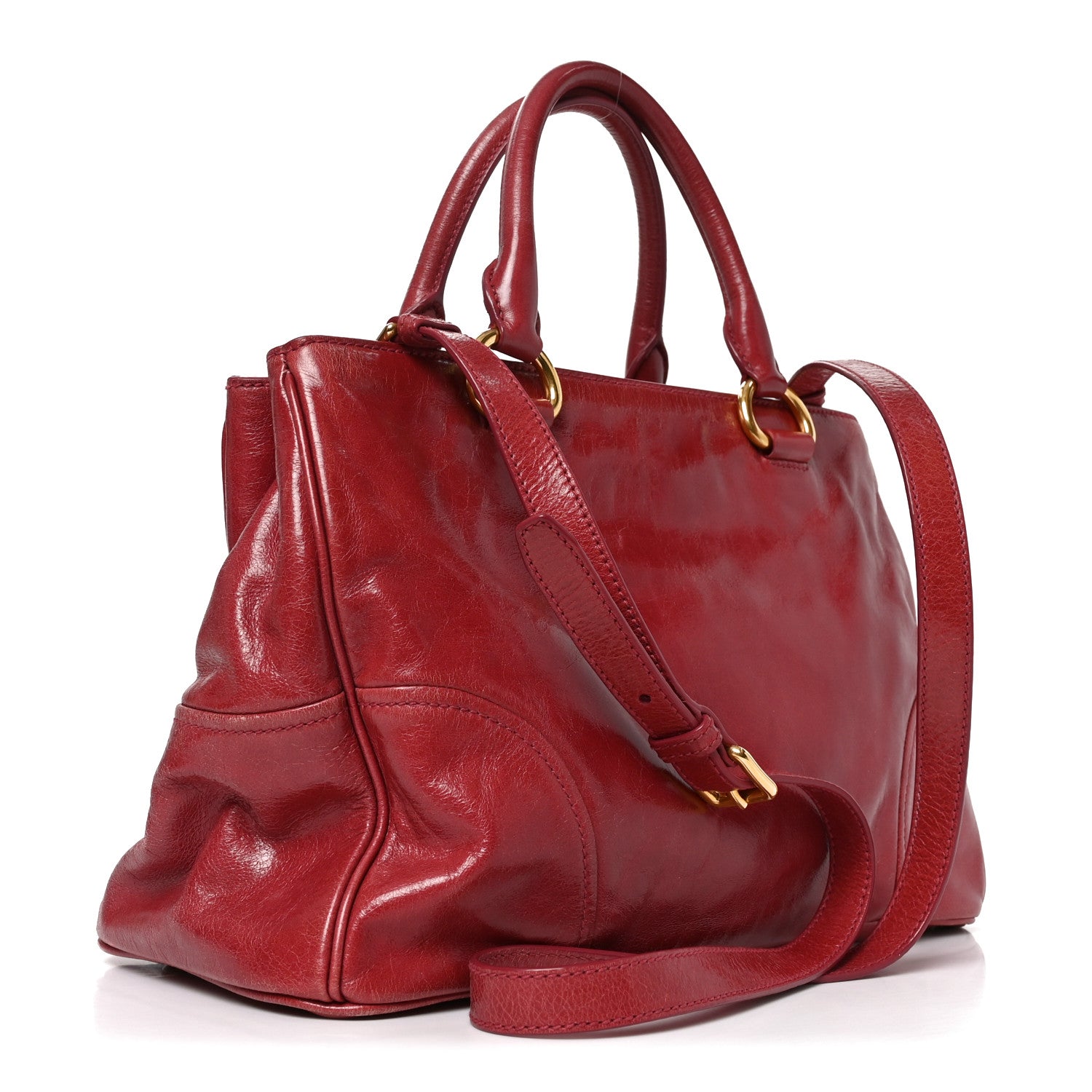 Vitello Shine Top Handle Satchel Pink