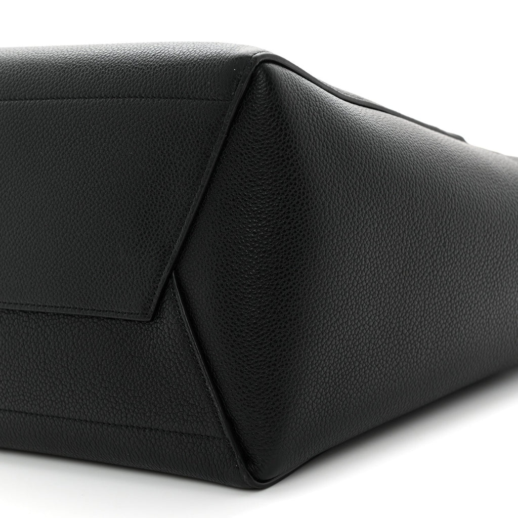 Soft Grained Calfskin Sangle Bucket Bag Black