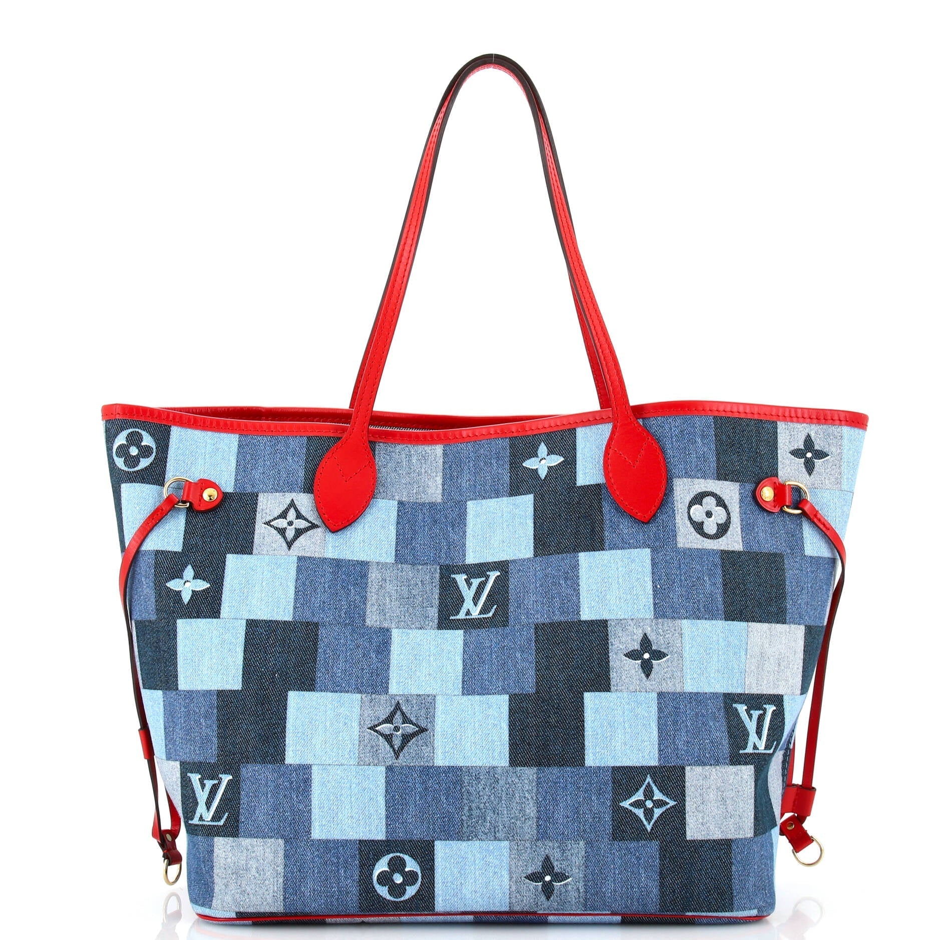Louis Vuitton Neverfull Tote Damier and Monogram Patchwork Denim MM