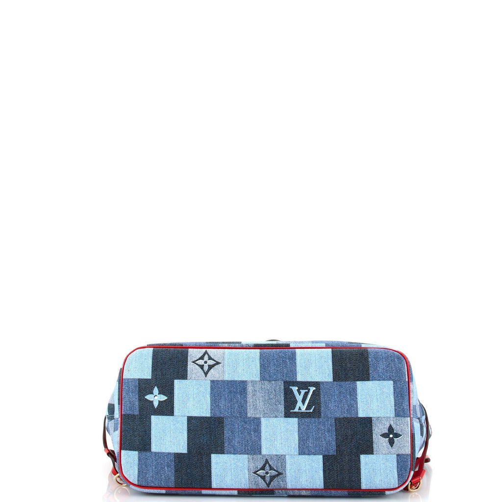 Louis Vuitton Neverfull Tote Damier and Monogram Patchwork Denim MM