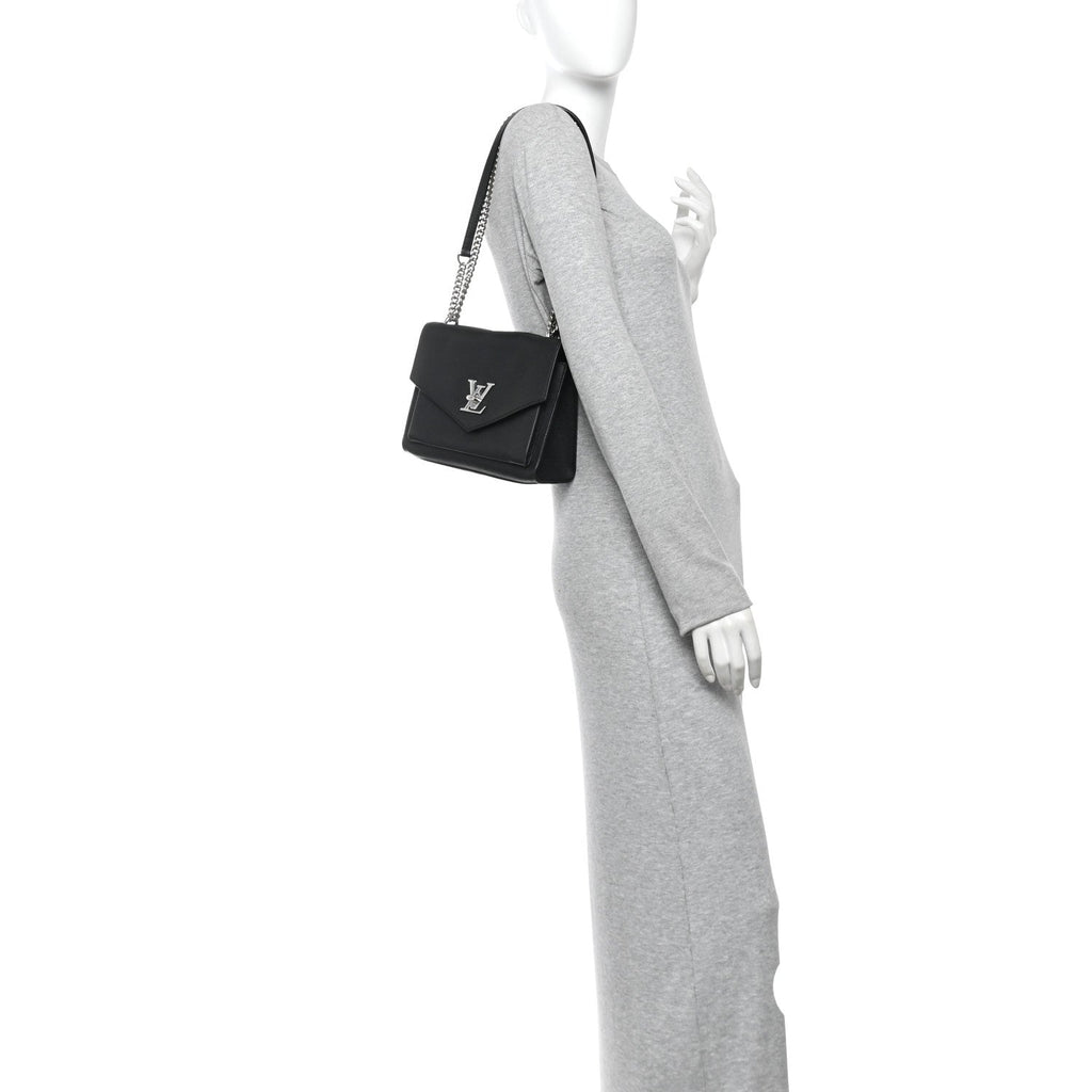 Soft Calfskin My Lockme Chain Bag BB Black