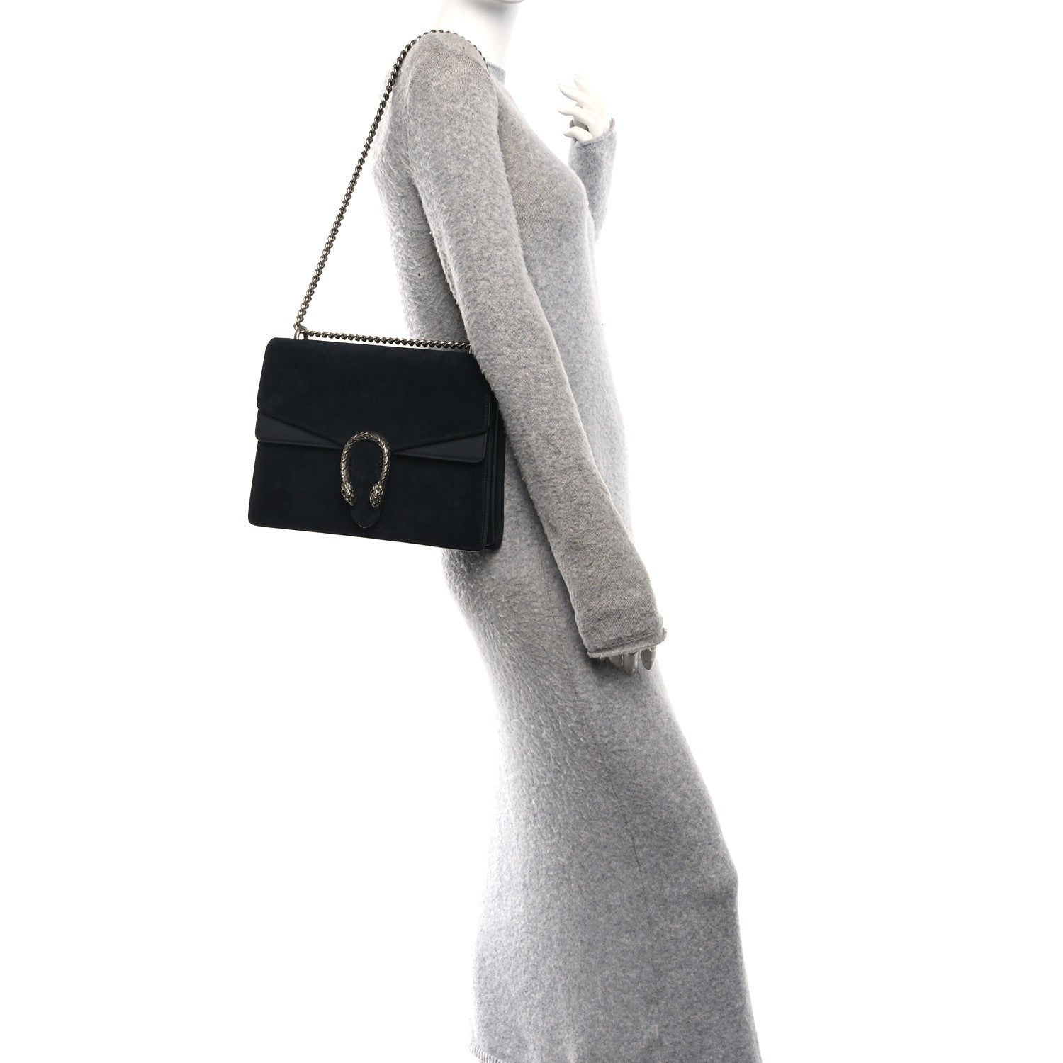 Suede Medium Dionysus Shoulder Bag Black