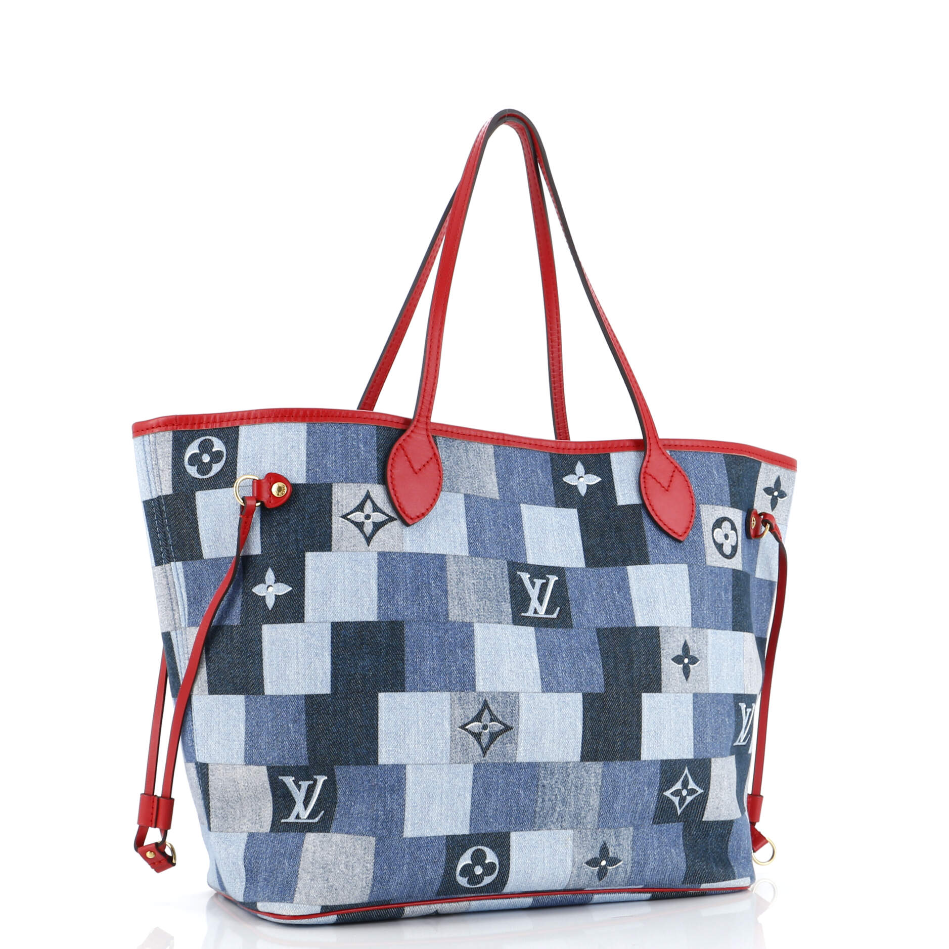 Louis Vuitton Neverfull Tote Damier and Monogram Patchwork Denim MM