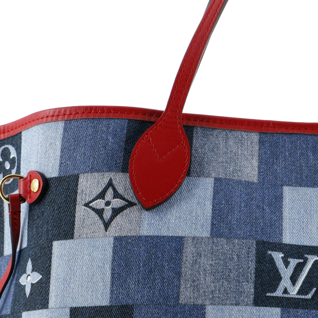 Louis Vuitton Neverfull Tote Damier and Monogram Patchwork Denim MM