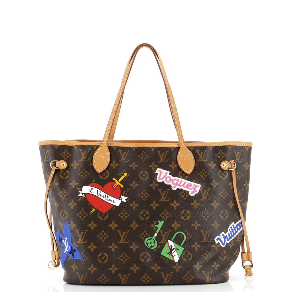 Louis Vuitton Neverfull NM Tote Limited Edition Patches Monogram Canvas MM