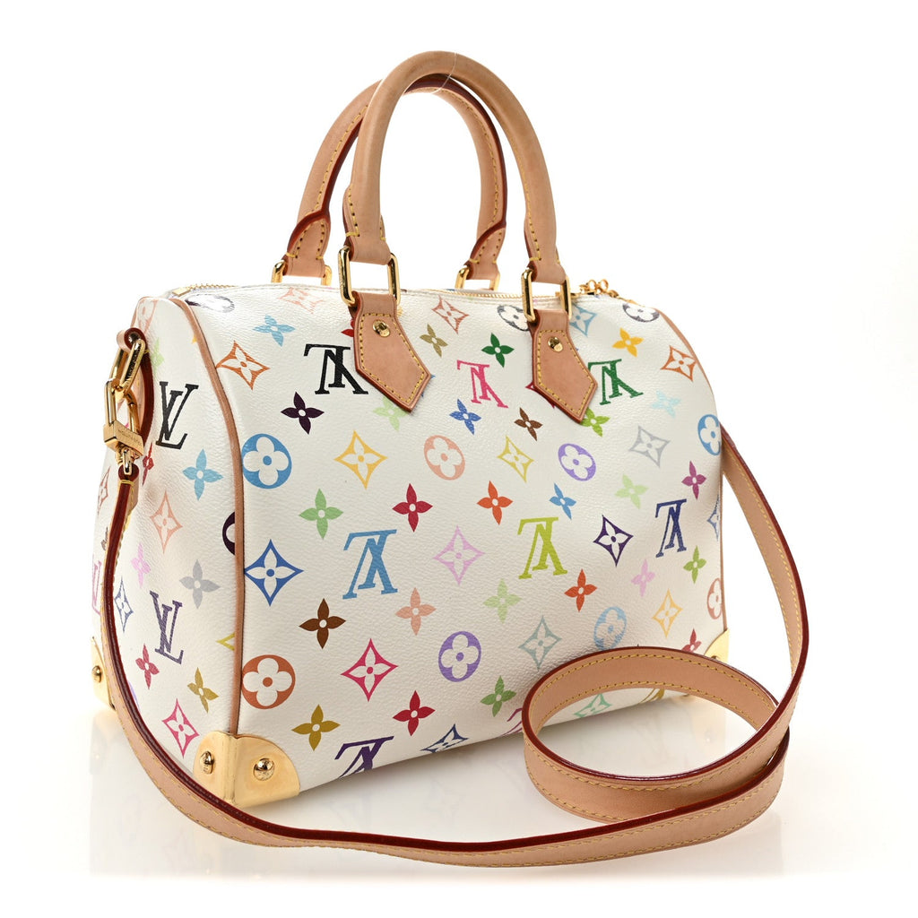 LV X TM Monogram Multicolor Speedy Bandouliere 25 White