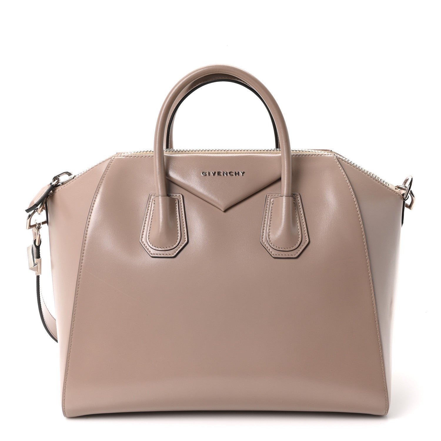 Shiny Lord Calfskin Medium Antigona Taupe