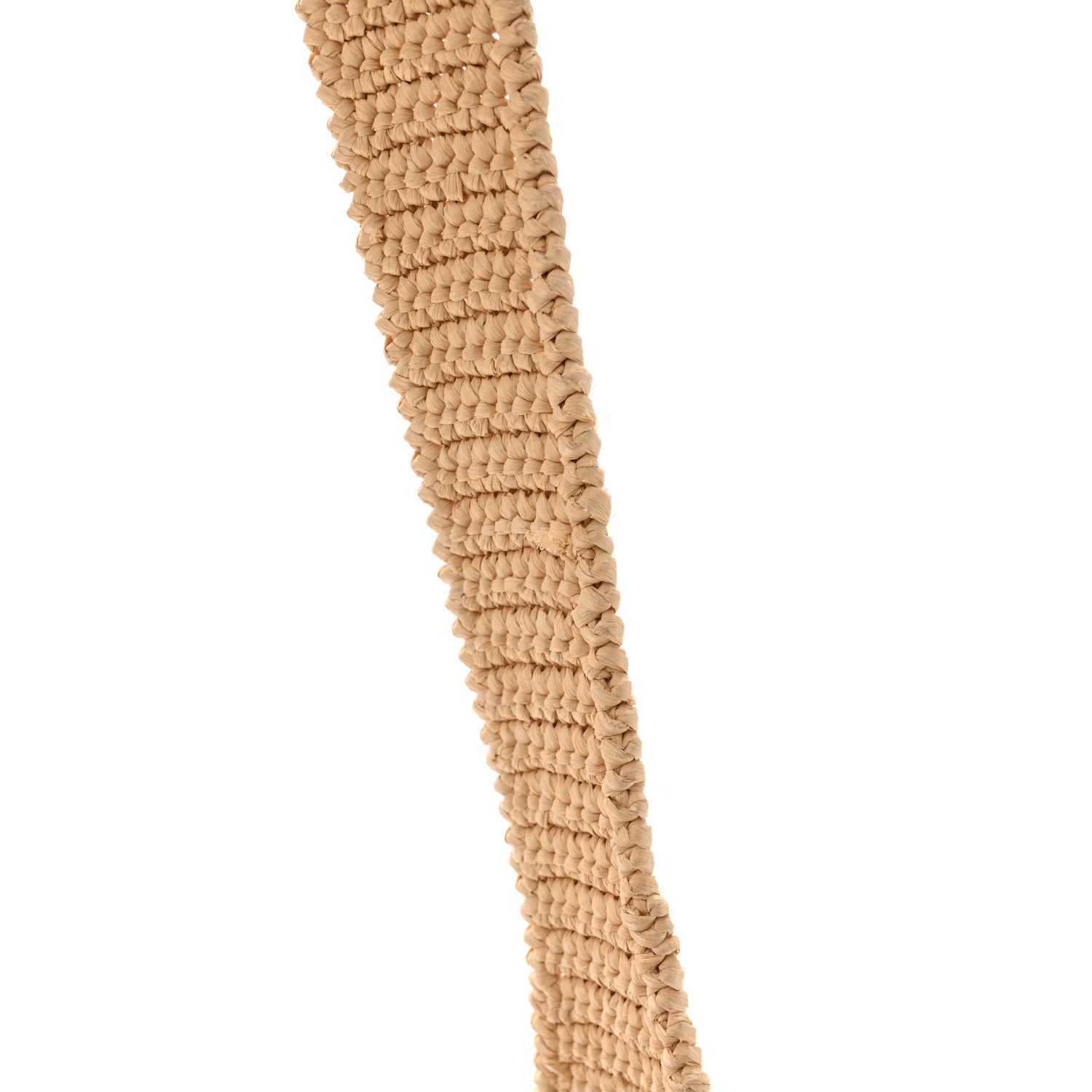 Yarn Raffia Effect Crochet Embroidered Logo Hobo Naturale