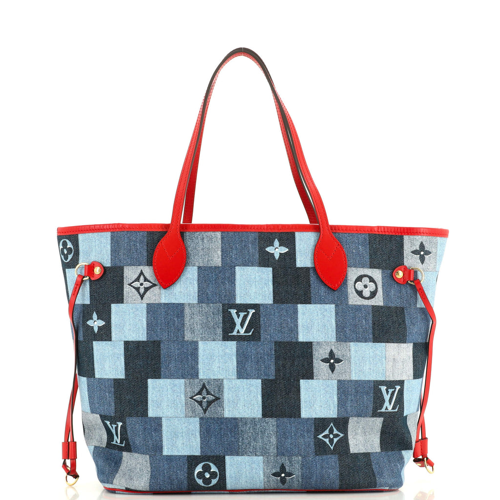 Louis Vuitton Neverfull Tote Damier and Monogram Patchwork Denim MM